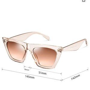 Square Cat Eye Sunglasses - Clearbrown Frame